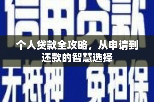 广河个人贷款全攻略，从申请到还款的智慧选择