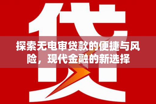广河探索无电审贷款的便捷与风险，现代金融的新选择