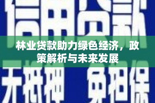 广河林业贷款助力绿色经济，政策解析与未来发展