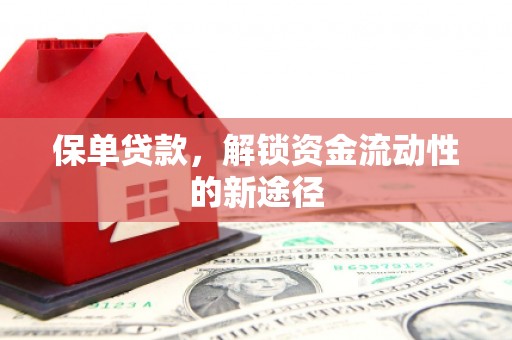 广河保单贷款，解锁资金流动性的新途径