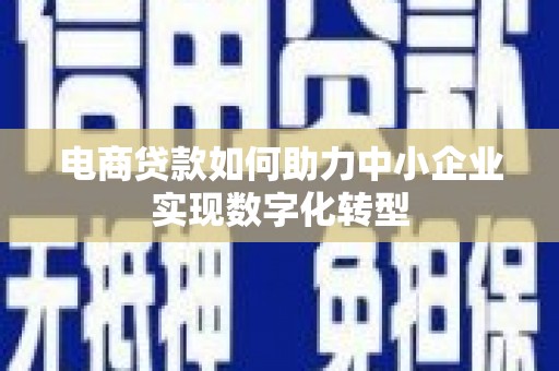 广河电商贷款如何助力中小企业实现数字化转型