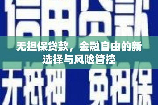 广河无担保贷款，金融自由的新选择与风险管控