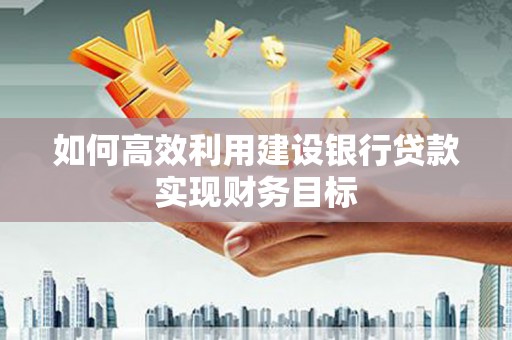 广河如何高效利用建设银行贷款实现财务目标