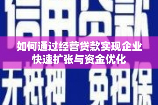 广河如何通过经营贷款实现企业快速扩张与资金优化