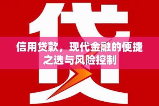 广河信用贷款，现代金融的便捷之选与风险控制