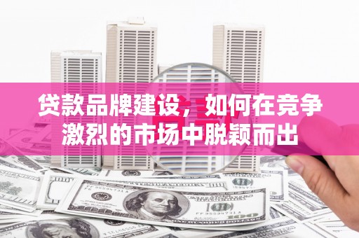 广河贷款品牌建设，如何在竞争激烈的市场中脱颖而出