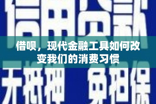 广河借呗，现代金融工具如何改变我们的消费习惯