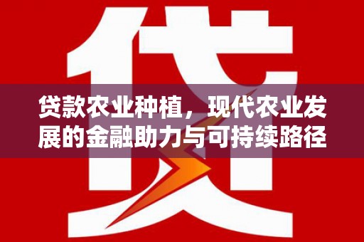 广河贷款农业种植，现代农业发展的金融助力与可持续路径
