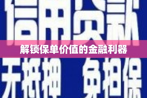 广河解锁保单价值的金融利器