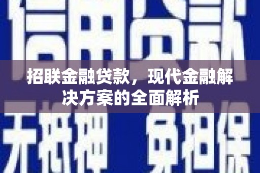 广河招联金融贷款，现代金融解决方案的全面解析