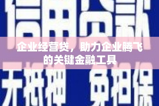 广河企业经营贷，助力企业腾飞的关键金融工具