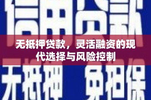 广河无抵押贷款，灵活融资的现代选择与风险控制