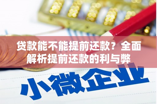 广河贷款能不能提前还款？全面解析提前还款的利与弊