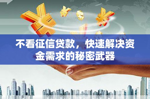 广河不看征信贷款，快速解决资金需求的秘密武器